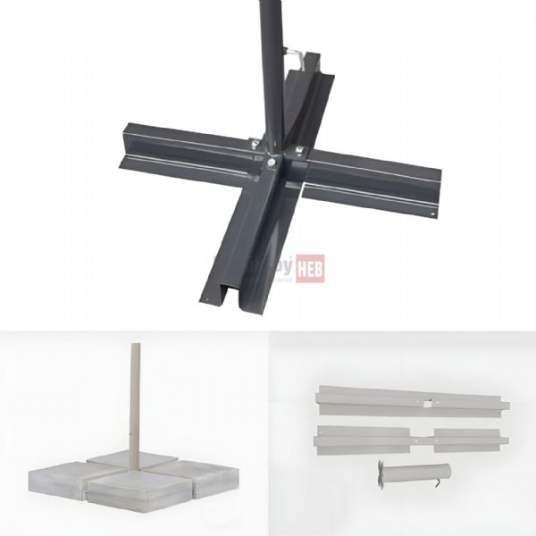 Parasol 40Ø Metal Cross Base | Alubrella Parasol | HEB Parasol, Gazebo, Flag